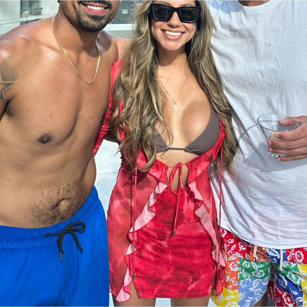 Red Tie-Front Beach Cover-Up